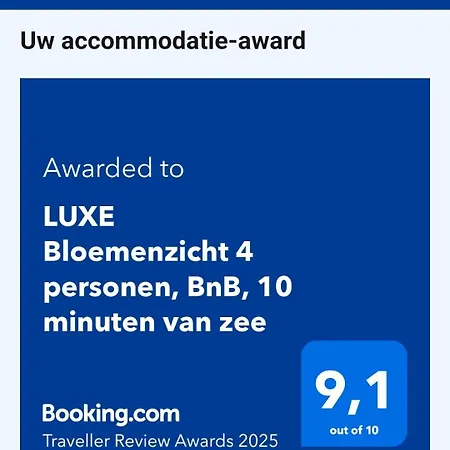 Luxe Bloemenzicht 4 Personen, Bnb, 10 Minuten Zee Bed & Breakfast
